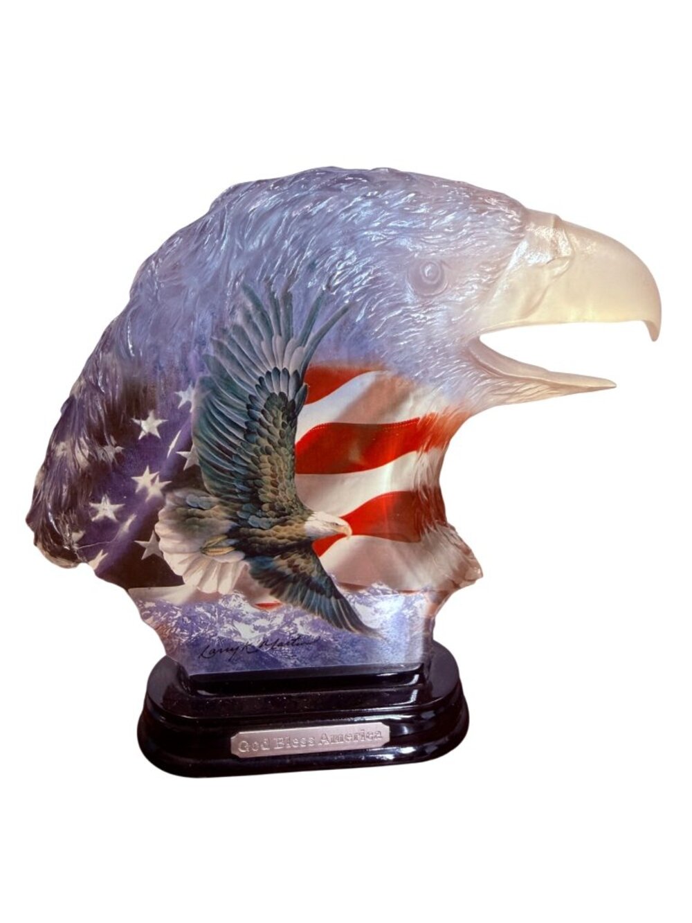Vintage Bradford Exchange God Bless America Eagle Sculpture Larry K Martin 2001